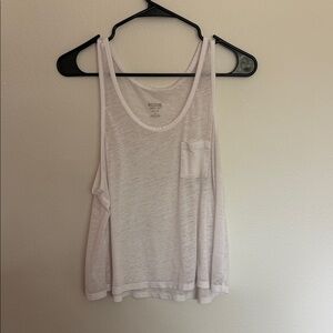 Mossimo Supply Co. White Sheer Tank Top with Pocket